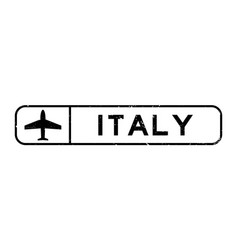 Grunge Black Italy Word With Plane Icon Square