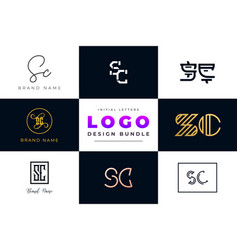 Initial Letters Sc Logo Design Bundle