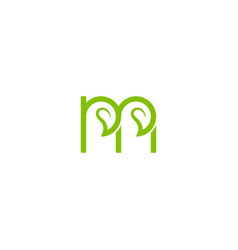 Letter M Leaf Logo Design Lowercase