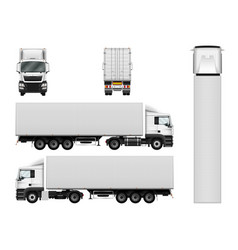 Semi Truck Template With Cargo Container Truck