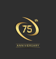 75 Years Anniversary Logo Style With Swoosh Ring