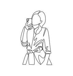 A Girl Taking Selfie Draw