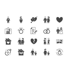 Relationship Status Glyph Flat Icons