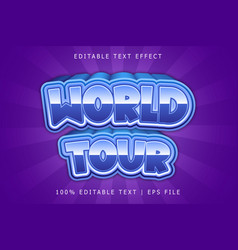 World Tour Editable Text Effect 3 Dimension