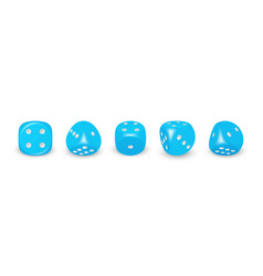 3d Realistic Blue Game Dice With Black Dots