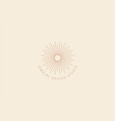 Boho Logo Template Sun Sunburst