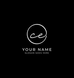 C E Ce Initial Letter Handwritten Signature Logo