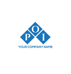 Poi Letter Logo Design On White Background