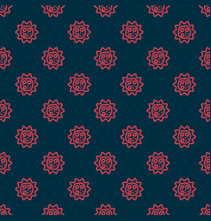 Red Line Virus Icon Isolated Seamless Pattern On