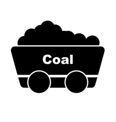 Coal Mine Trolley Silhouette Icon Or Mining