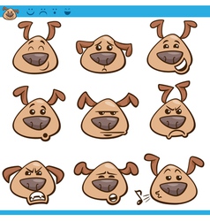 Dog Emoticons Cartoon Set