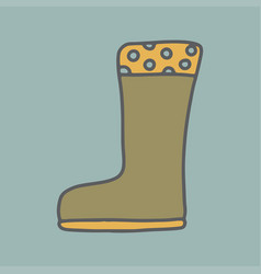 Doodle Rain Boot Hand Drawn