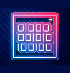 Glowing Neon Line Binary Code Icon Isolated