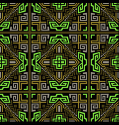 Greek Key Meanders Checkered Grid Seamless