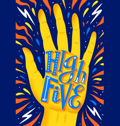 High Five Hand With Text