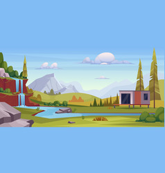 Nature Landscape Horizontal Cartoon Background