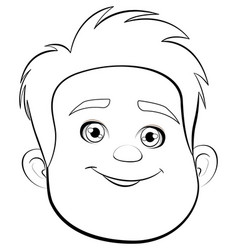 Outline Of Teen Male Cartoon Face