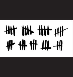 Set Of Grunge Icons Tally Marks On Wall