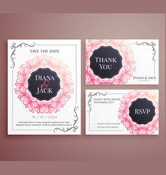 Wedding Invitation Card Template Design Set