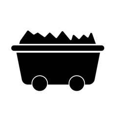 Coal And Trolley Silhouette Icon Or Mine