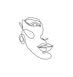 Outline Portrait Of A Young Woman Minimalist