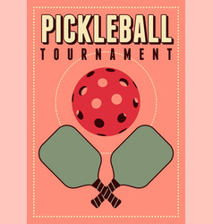 Pickleball Tournament Vintage Style Poster