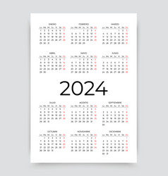 Spanish 2024 Calendar Simple Pocket Or Wall