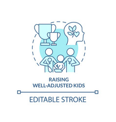 Raising Well Adjusted Kids Turquoise Concept Icon