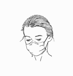 Woman Portrait Wearing Medical Face Mask