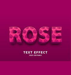 3d Red With Rose Pattern Text Effect