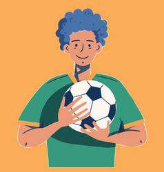 Brazilian Young Man Holding A Soccer Ball