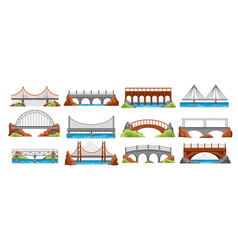 Cartoon Bridge Architecture Suspension River