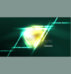 Digital Neon Abstract Background Triangles And