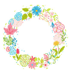 Wreath of flowers Royalty Free Vector Image - VectorStock