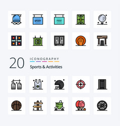 20 Sports Activities Line Filled Color Icon Pack