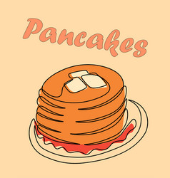 Breakfast Pancakes Stack Tasty Lunch Cakes