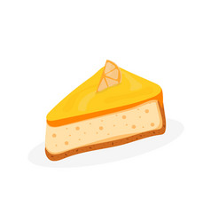 A Piece Of Orange Cake On A White Background