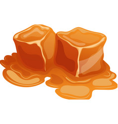 Cubes Melted Caramel Cartoon