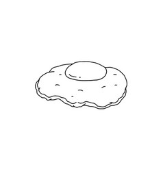 Fried Egg Black And White Doodle Sketch Cooked