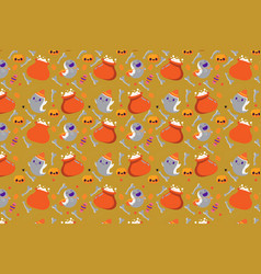 Halloween Cute Ghost Seamless Pattern With Boo