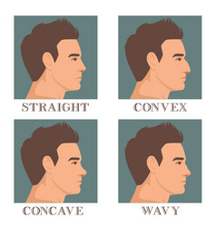 Male Face In Profile With Different Types Of Nose