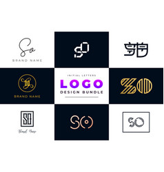 Initial Letters So Logo Design Bundle