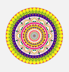 Round Multi Color With A Bright Mandala