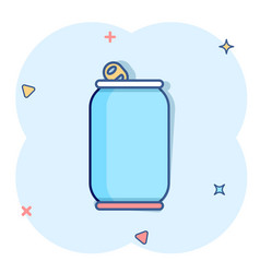 Soda Can Icon In Comic Style Drink Bottle Cartoon