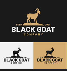 Black Goat Sheep Silhouette Logo Design Template