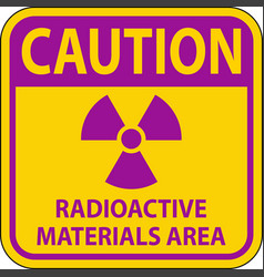 Caution Sign Radioactive Materials Area