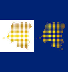 Gold Abstract Democratic Republic Of The Congo Map