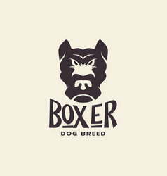 Head Vintage Dog Boxer Logo Design Graphic Symbol