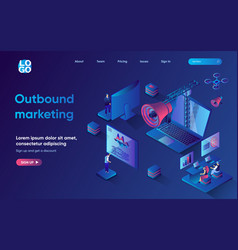 Outbound Marketing Concept 3d Isometric Web