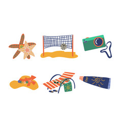 Summer Holiday And Beach Resort Symbols With